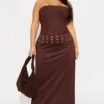 Harlowe Suede Maxi Skirt - Dark Brown