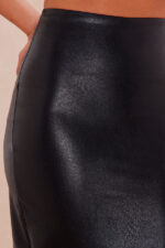 Indira Leather Midi Skirt - Black - Image 3
