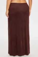 Harlowe Suede Maxi Skirt - Dark Brown - Image 3