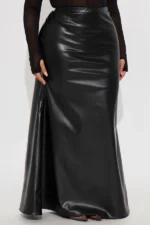 Show Me Love Leather Mermaid Maxi Skirt - Black - Image 5