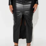 Show Me Faux Leather Maxi Skirt - Black